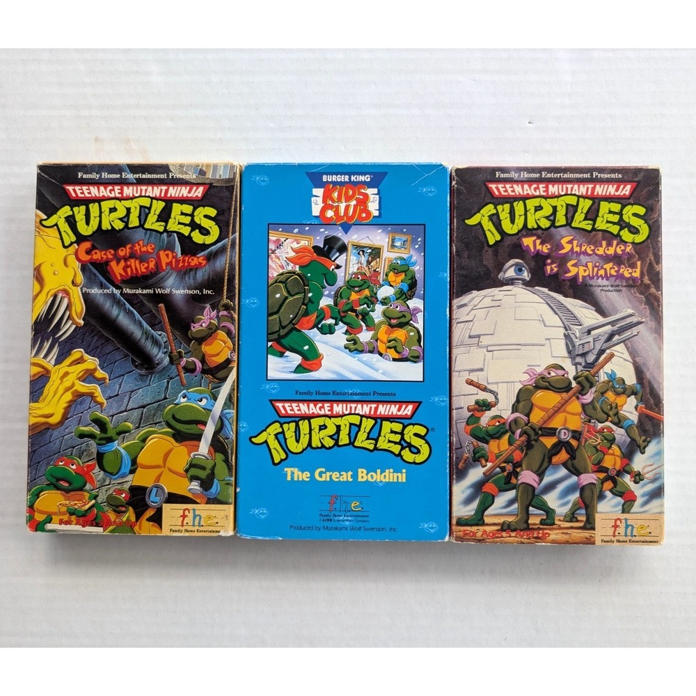Vintage TMNT VHS Lot of 3 Killer Pizzas Great Boldini Shredder is Splintered FHE